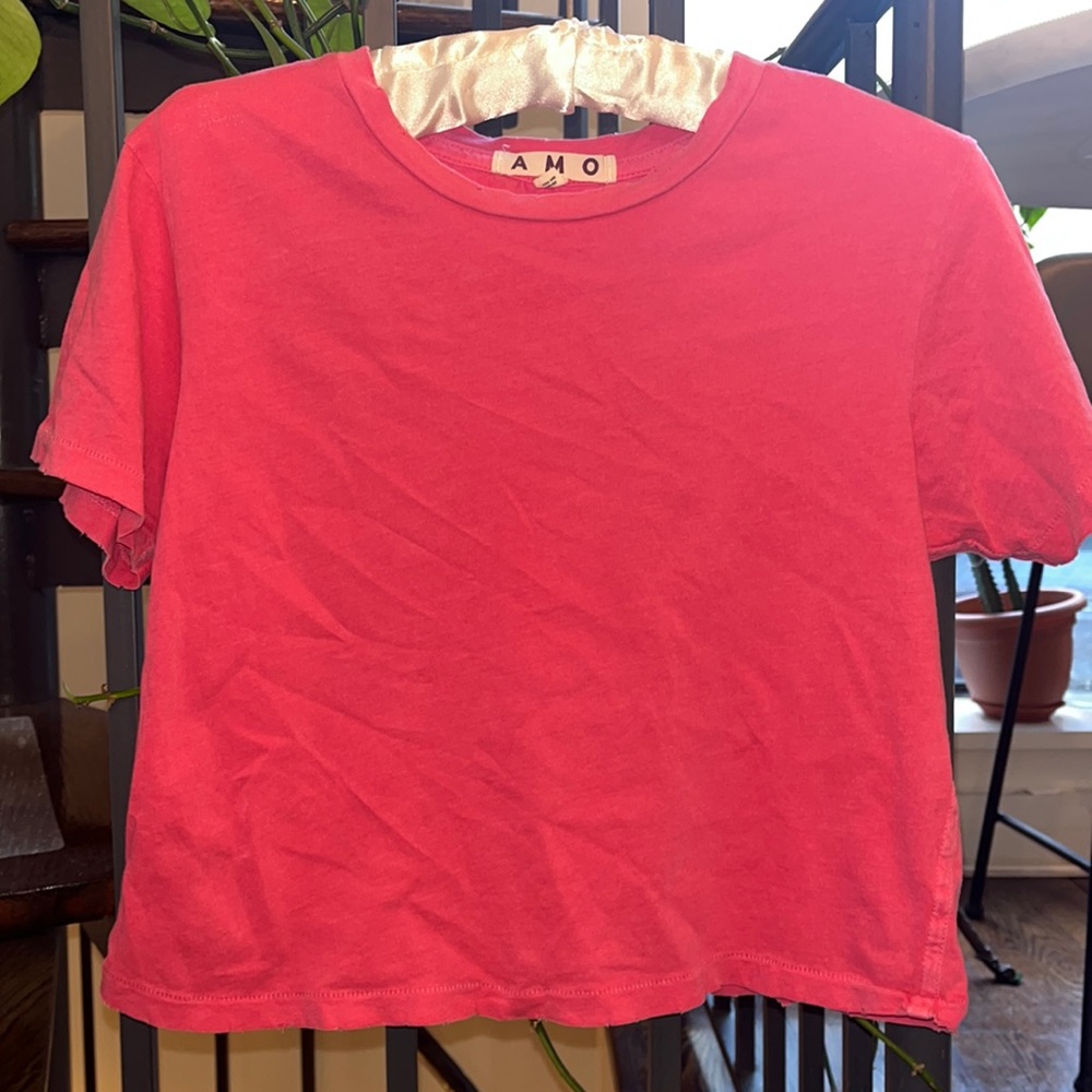 Amp cropped babe tee pink size S